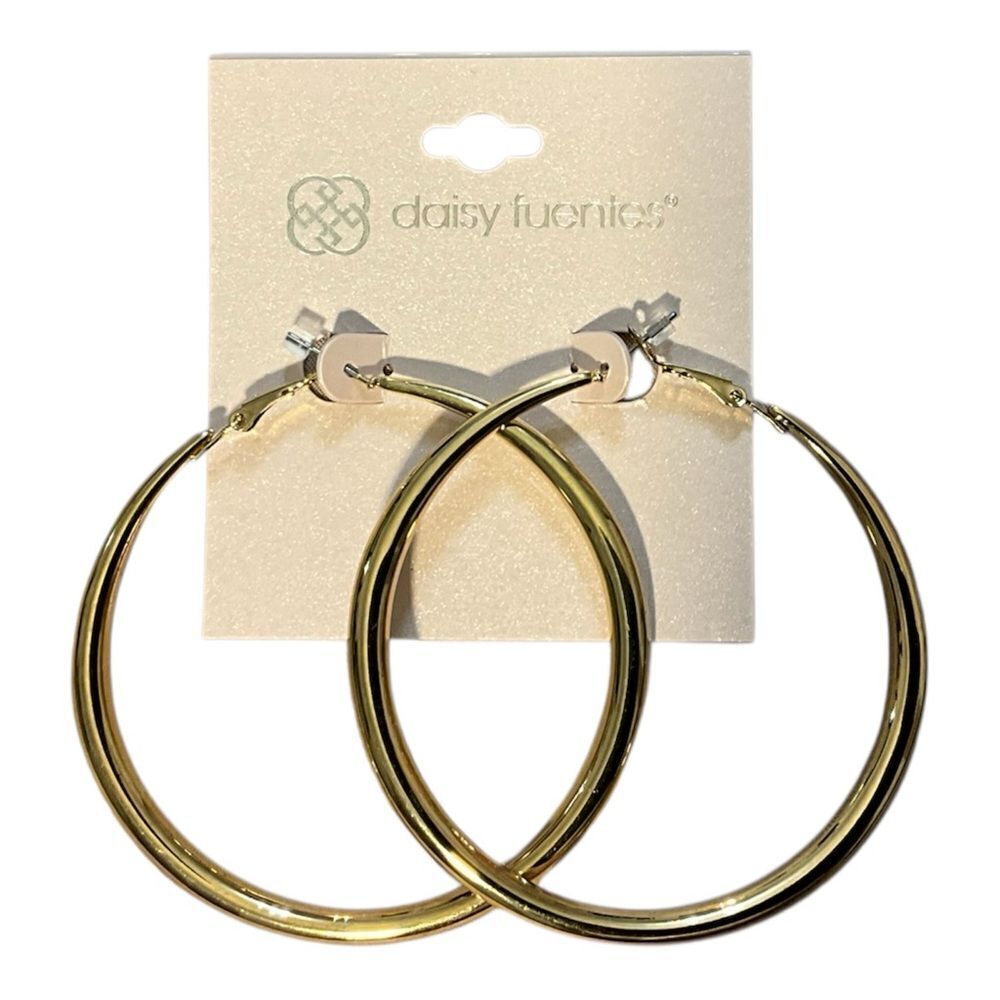 Daisy Fuentes Gold Hoop Earrings NWOT